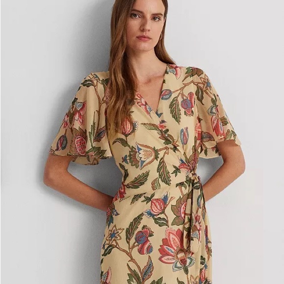 Lauren Ralph Lauren Floral Belted Georgette Dress | Size 12 - Picture 4 of 14